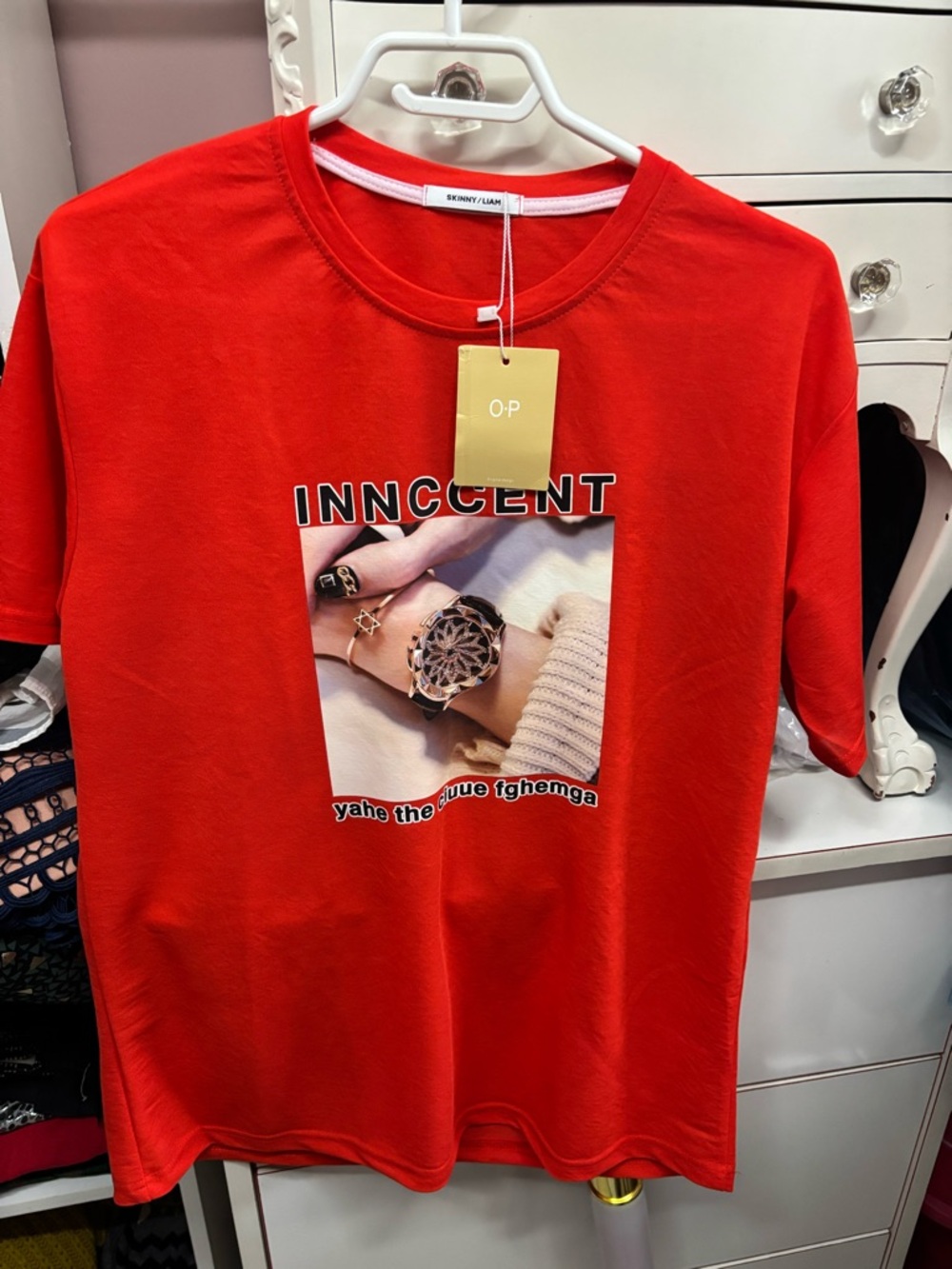 Women's Red Graphic Tee